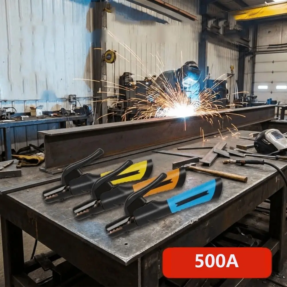 500 A Copper Welding Electrode Holder Heavy Duty Jaw Heat Resistant Welding Pliers Thickened Industrial Stable Current