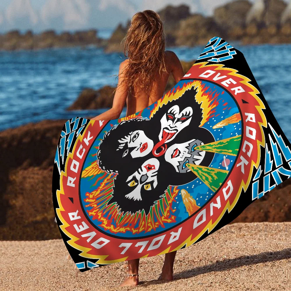 

K_Kiss Band Towel Microfiber Beach Towel Absorbent Quick dry Soft Yoga Swimming Resort Mountain Climbing Towel