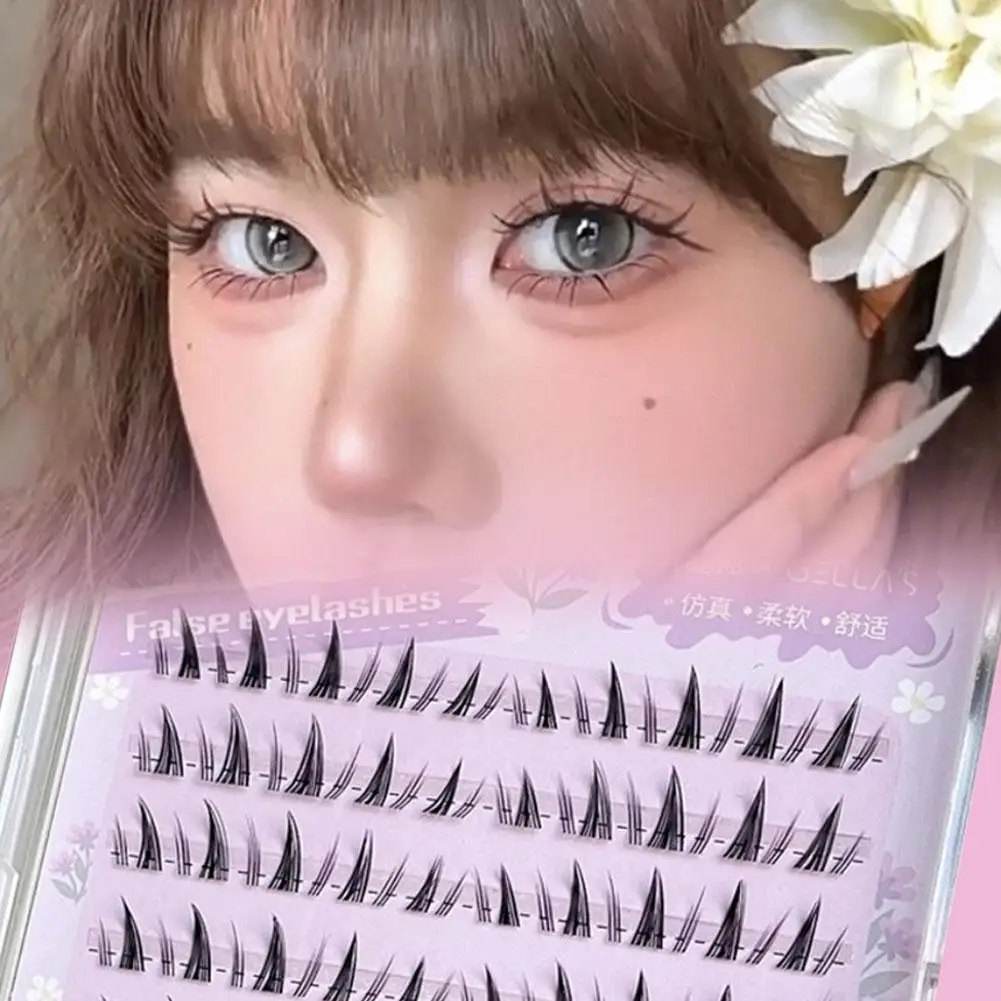 Natural diy extensão de cílios mangá estilo coreano diy em forma de w cluster cílios segmentados para maquiagem dos olhos cílios suprimentos