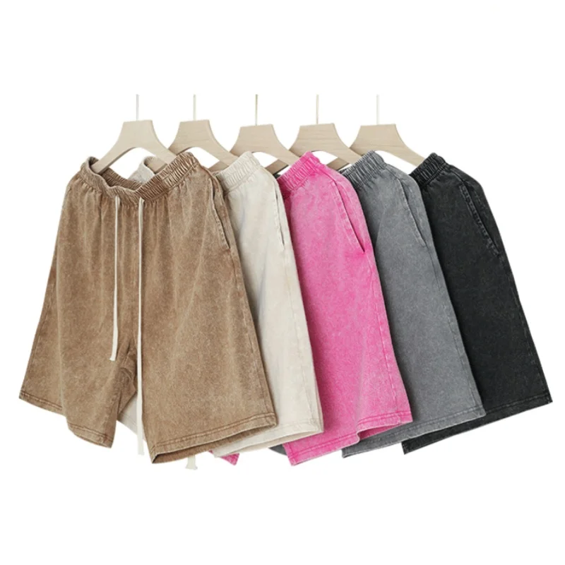 Summer Men's Retro Vintage Loose Comfortable Solid Color Casual Shorts Gym Fitness Active Wear 2026