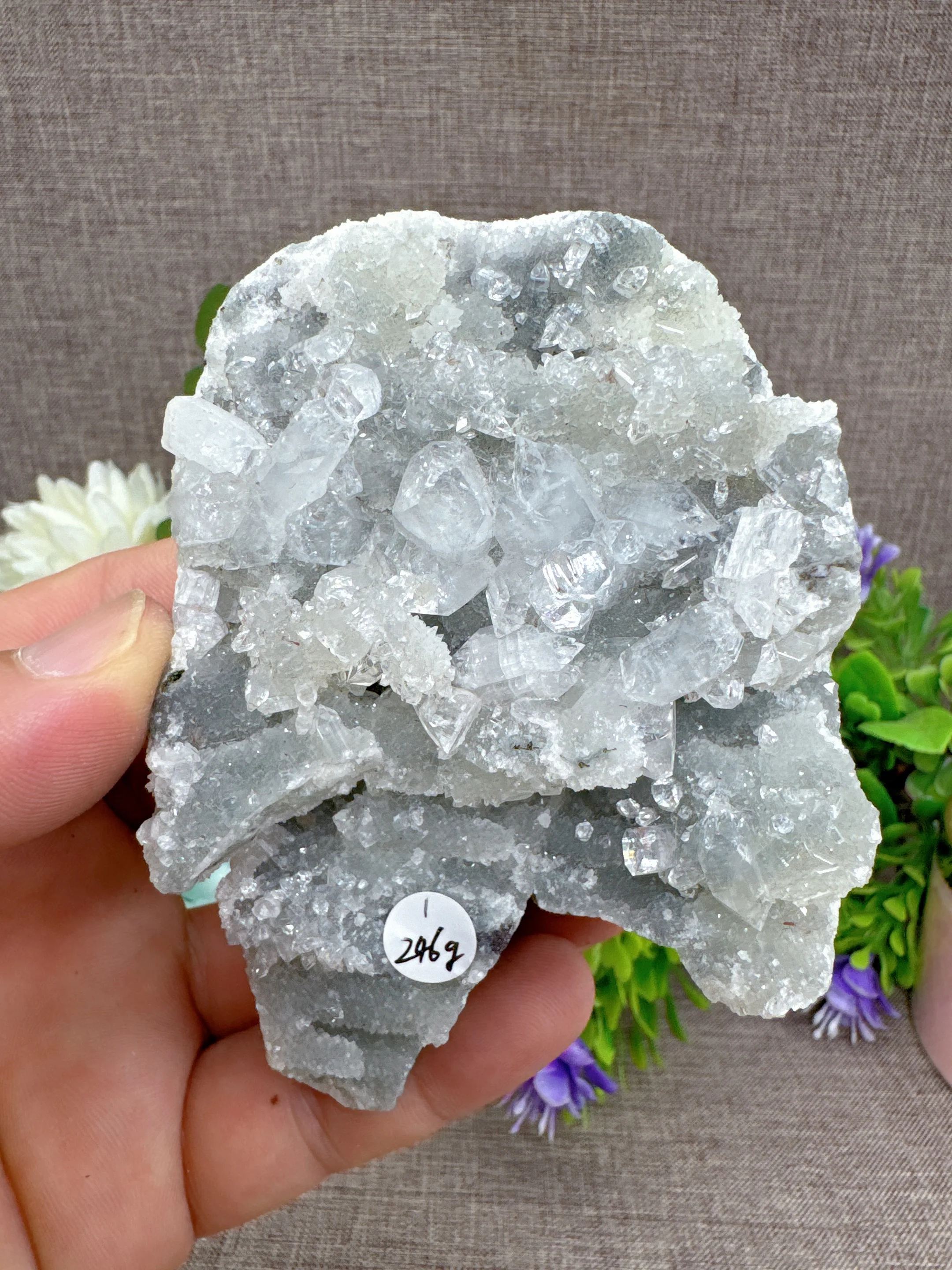 Natural Apophyllite Crystal Specimen Apophyllite Cluster Apophyllite And Calcite Together Home DecorNatural Healing Crystal