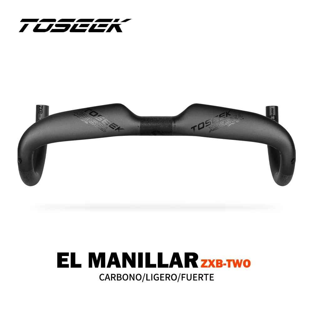 TOSEEK-Manillar de carbono para bicicleta de carretera, barra de manillar de 400/420/440mm UD mate, enrutamiento interno, ZXB-TWO