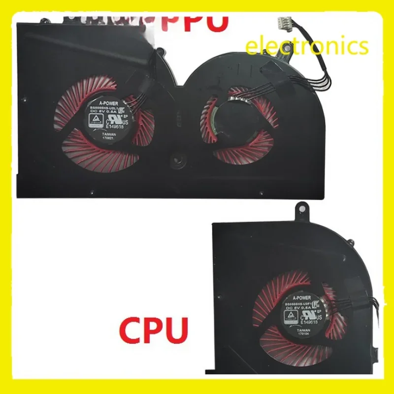 NEW Laptop cpu cooling fan for MSI GS63VR GS63 GS73 GS73VR MS-17B1 Stealth Pro C. .PU BS5005HS-U2F1 GPU BS5005HS-U2L1 COOLER