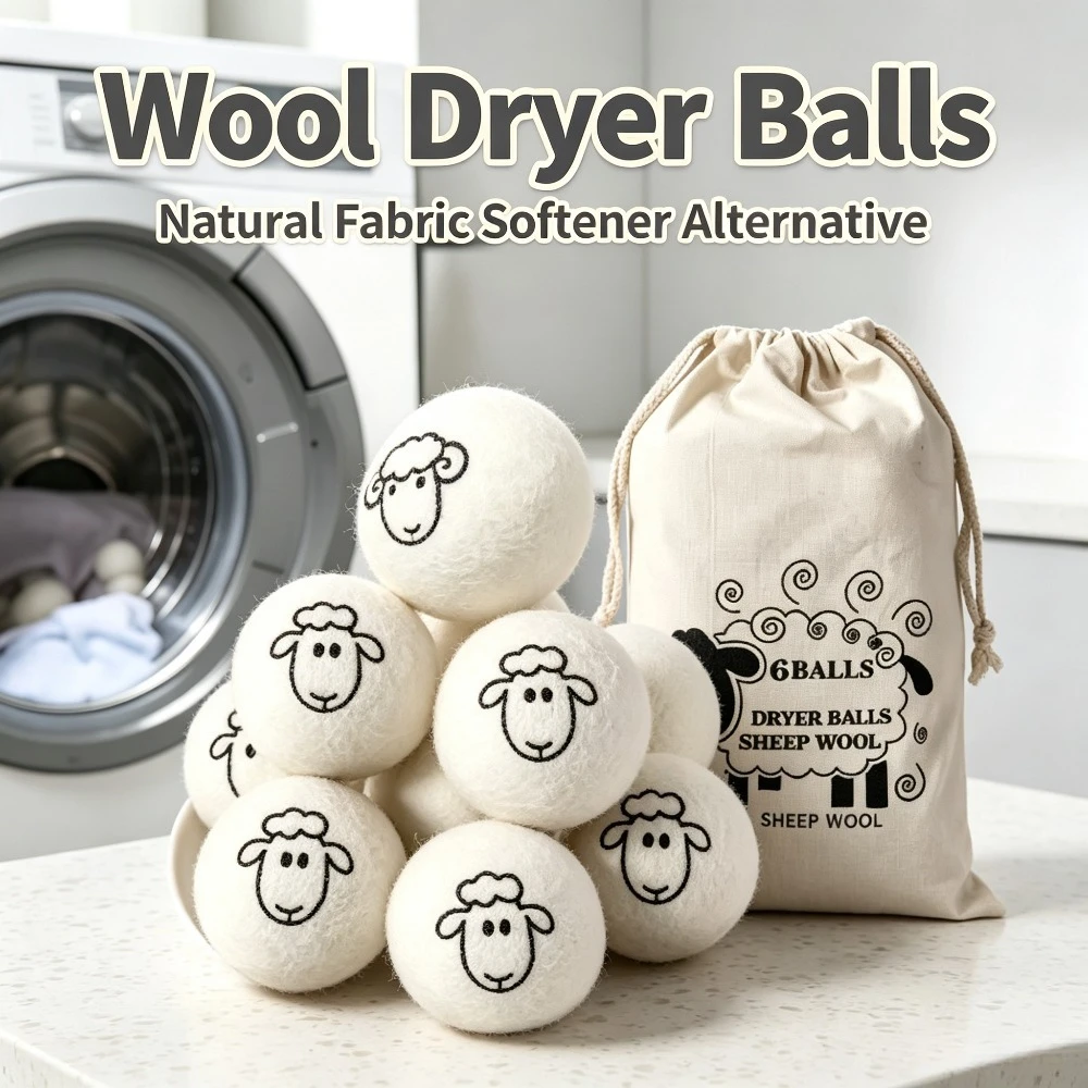 Drying Ball Anti Static Laundry Wool Ball Removal Home Clothes Dryer Ball Anti Winding Felt Animal Pattern Reusable Cleaning