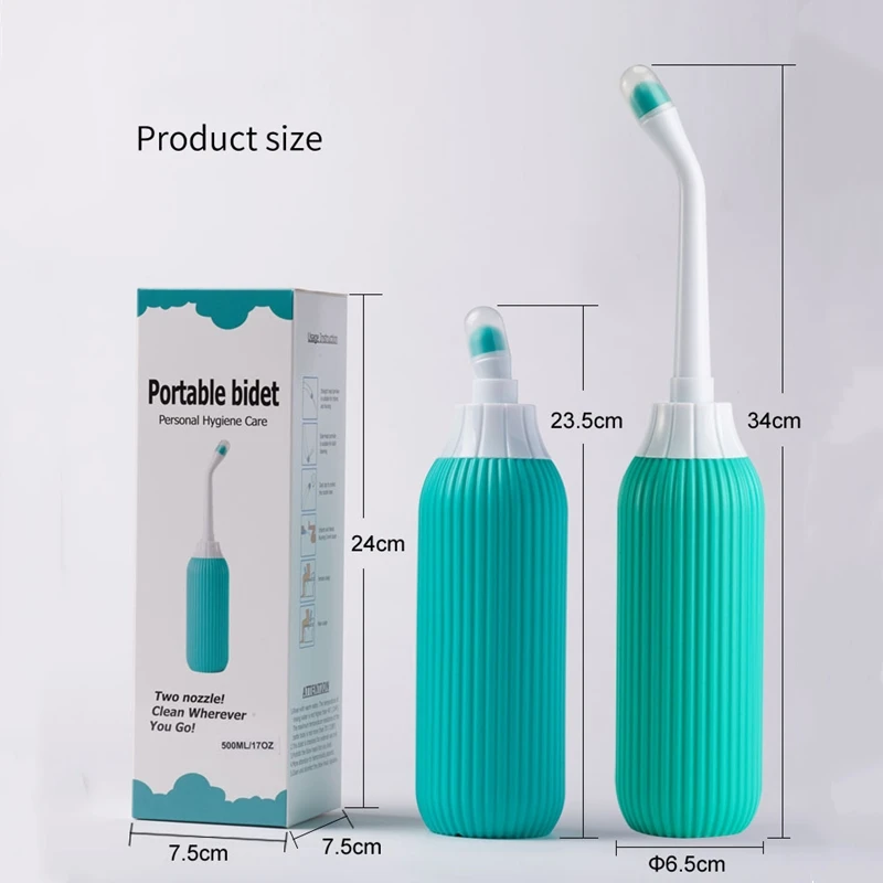 1PC 650ml Portable Bidet Eco-Friendly Plastics Travel Handheld Bidet Bottle with Retractable Spray Nozzle for Hygiene Cleansing