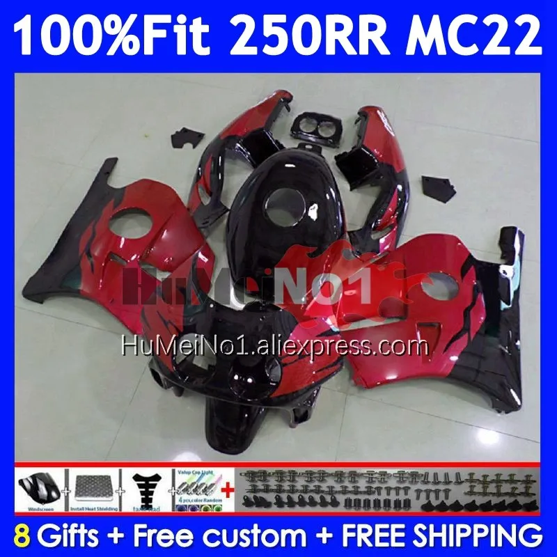 Injection For HONDA CBR 250RR CBR250RR 90 91 92 93 94 18No.223 MC22 CBR250 RR 1995 1996 1997 1998 Red black 1999 OEM Fairings