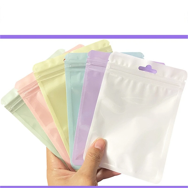 1/30/50pcs Self Sealing Bags Multi-Color Plastic Packaging Pouch Jewelry Retail Storage Pouch Cosmetic Lipstick Bags Gift Bag