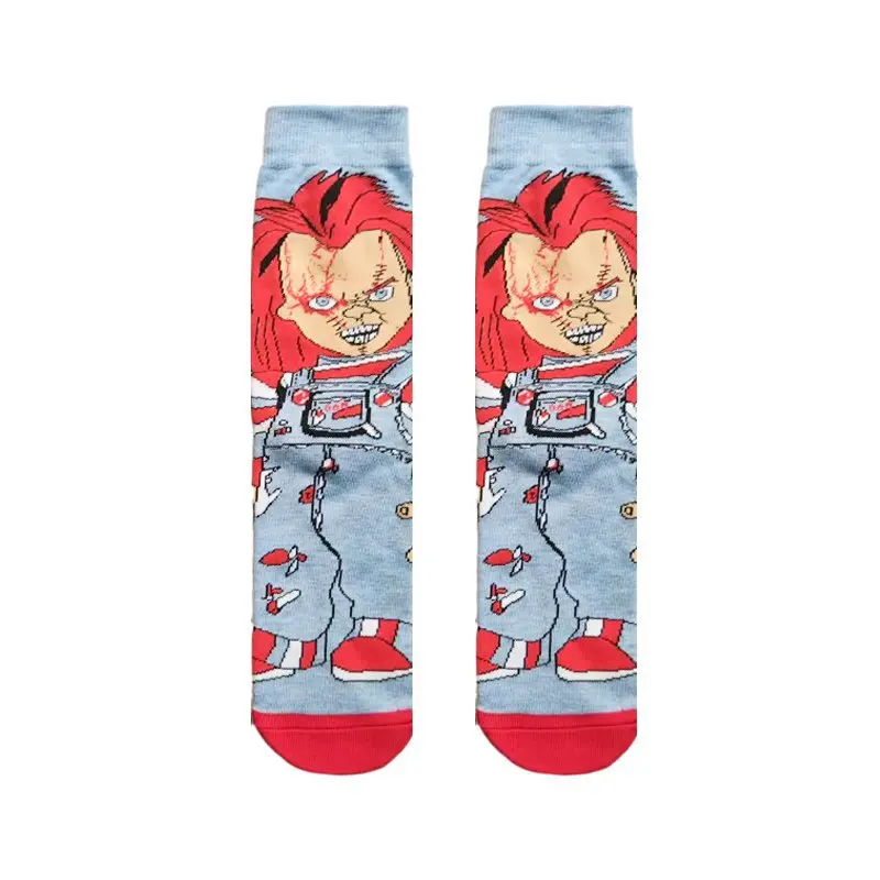 Pennywise Chuck Socks Horror Movie Print Medium Tube Socks Unisex Casual Cotton Socks