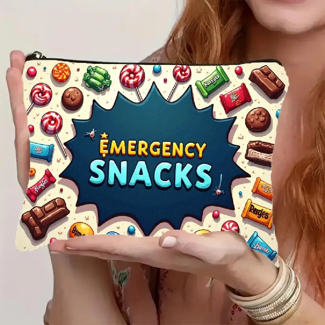 A Candy and Dessert Makeup Bag- multifunctional zipper pouch, jewelry storage bag, perfect travel zipper small storage bag.