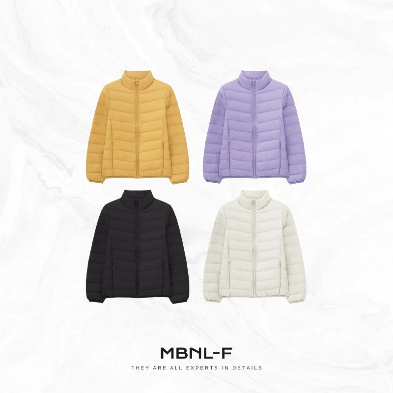 

MBNLF Versatile Faionable down Jaet Horizontal Stitching Simple Sle Casual Design Hooded 85% down Striped Pattern