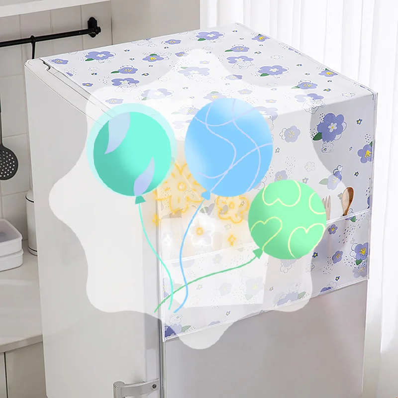 Refrigerator Covers Dustproof Storage Bag Washing Machine Cover Washable PEVA Covers Household Storage Organization Home