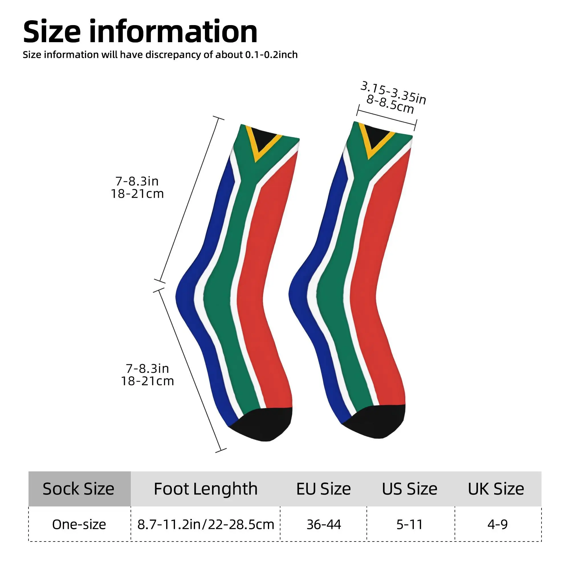 Happy Funny Men's Socks South Africa Flag Retro Harajuku  Hip Hop Novelty Crew Sock Gift Pattern Printed
