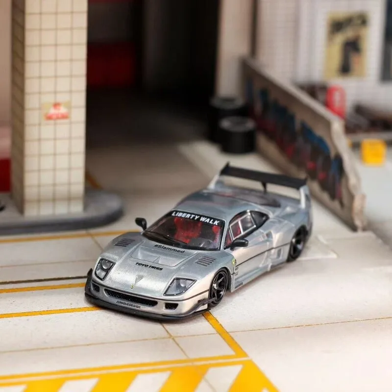 GHOST PLAYER 1:64 Leap Horse F40 LBWK Die Casting Alloy Simulation Car Model Male Gift Desktop Ornament.