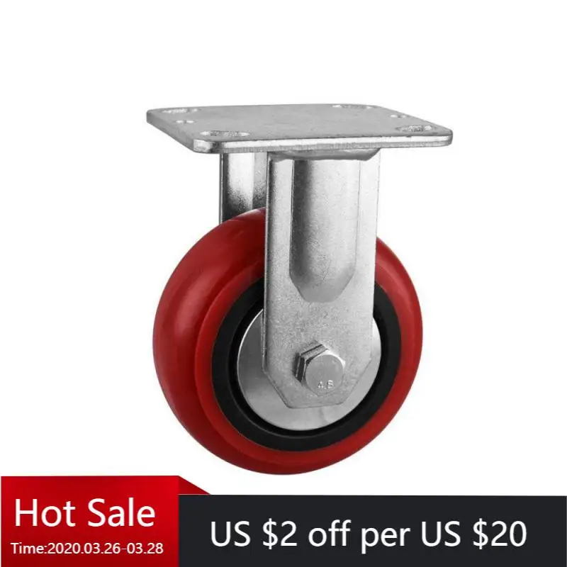 

1 Pcs 5 Inch Heavy Red Directional Wheel Diameter 125 Fixed Caster Logistics Turnover Trolley Foot Maximum Load 250kg