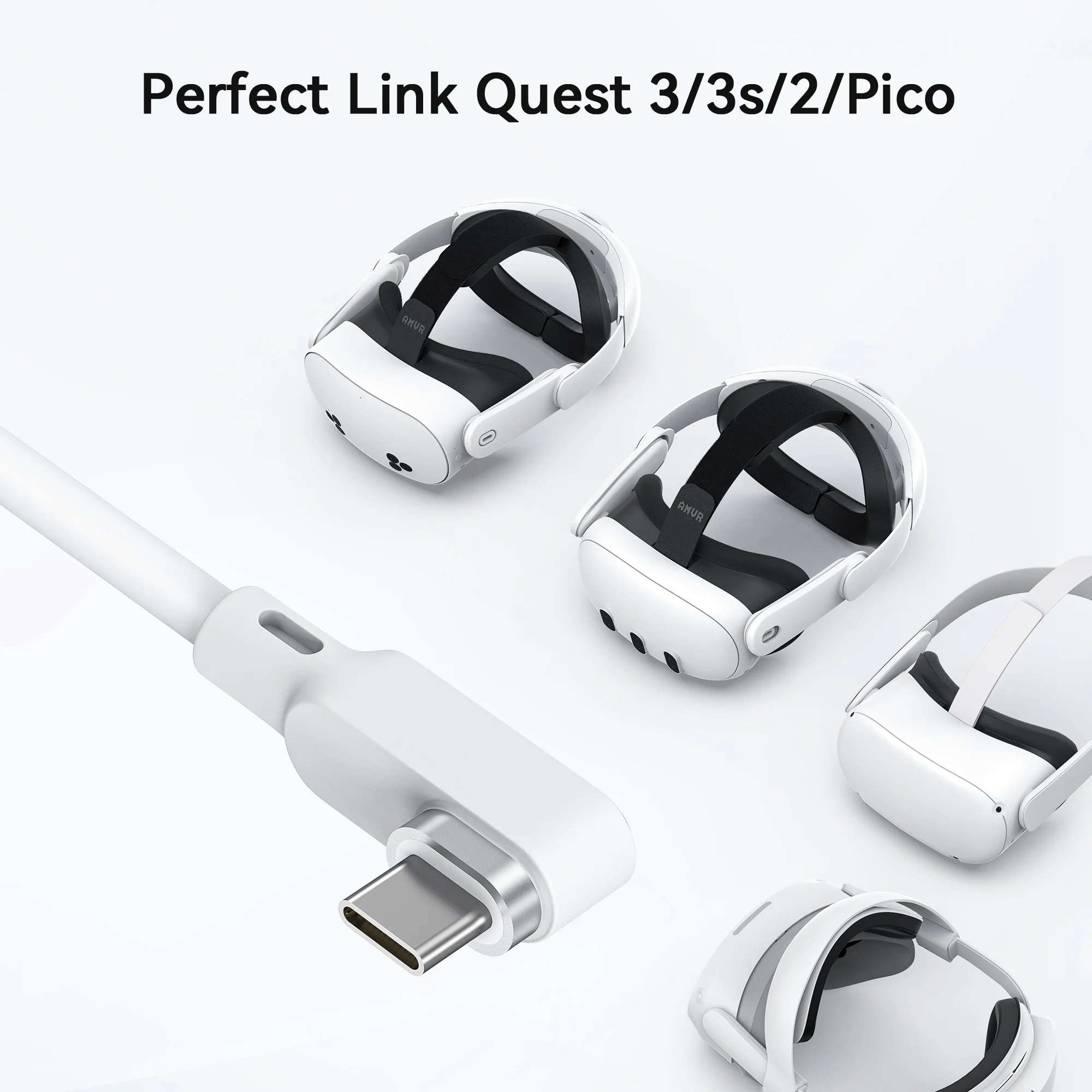 AMVR 16FT VR كابل ربط ل Meta Quest 3/3S/ Quest2 Pico4 اكسسوارات USB3.0 سماعة VR شحن سريع سلك نقل البيانات