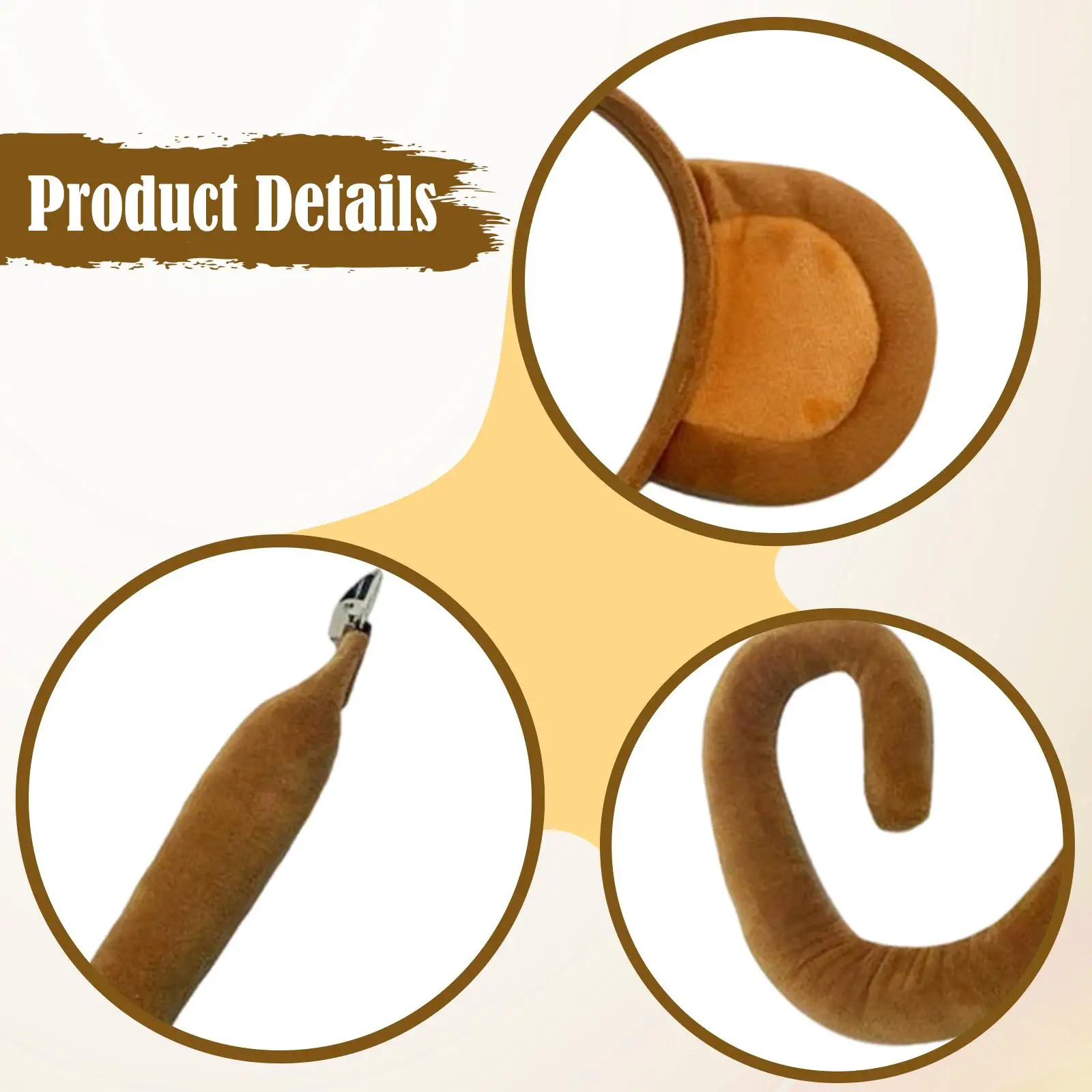 Monkey Ears and Tail Set Lightweight Lovely Cosplay Props for Carnival Birthday