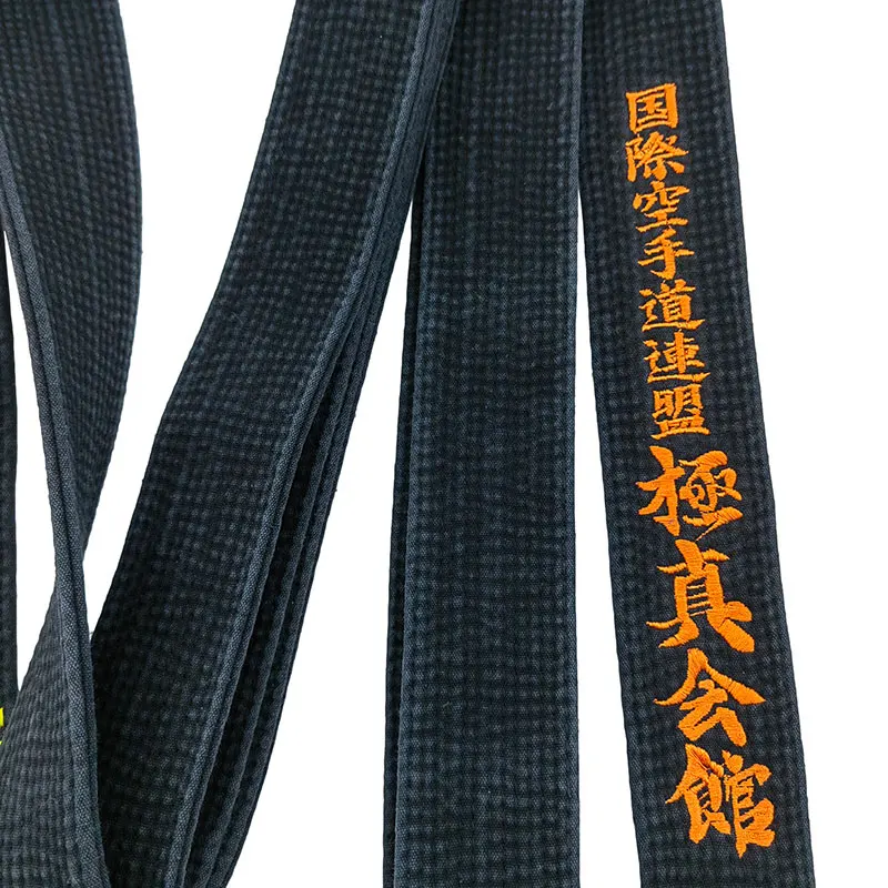 IKF Kyokushin-Cinturón negro de Karate, bordado de artes marciales japonesas, entrenador deportivo maestro, lavado de algodón, nombre personalizado,