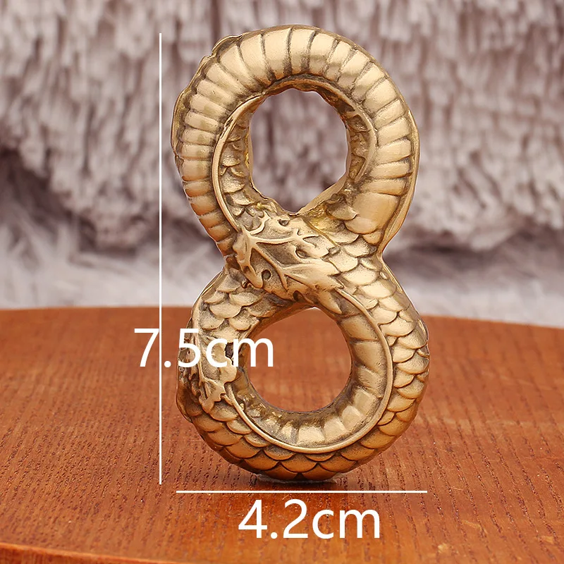 Brass Figure 8 Wealth Gold Snake Hand Grip Exercise Finger Movement Metal Craft Copper Stress Relief Artifact Gift