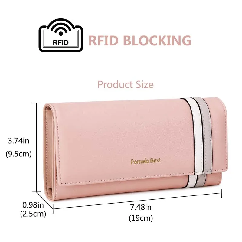 Three fold Women's Wallet Zipper Purse Lady Long Clutch Purses Leather Female Card Holder Wallet Phone Pouch for shopping Travel