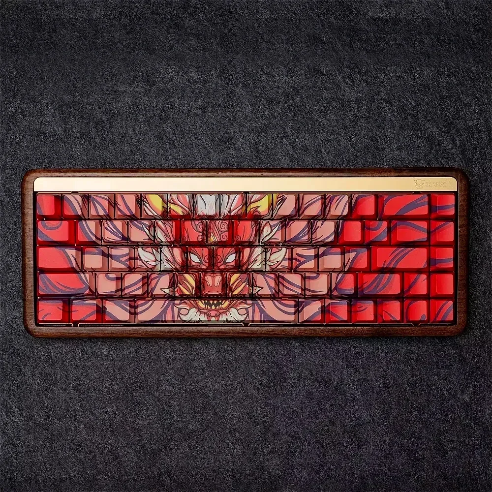 Red Dragon Side Engraved 130 Keys Cherry Keycap Set PBT Personalized Small Complete Set for 60/84/98/108 Mechanical Keyboards