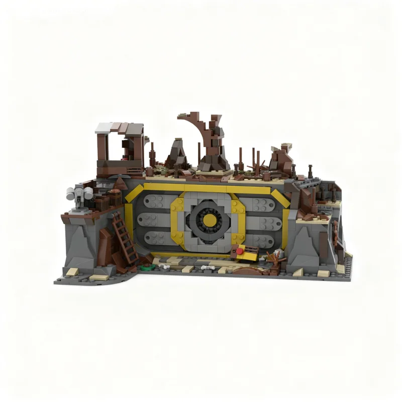 870pcs MOC Wasteland TV Vault Door Other Model Building Blocks Home Decor Desk Display Shelf Accent Displayable Gift For Adults