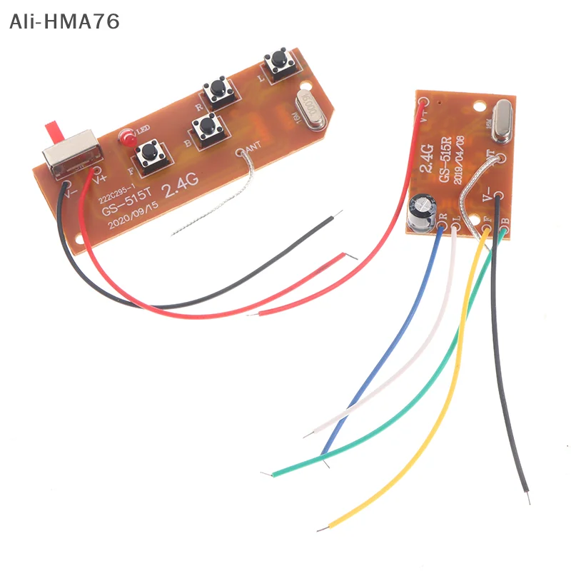 HMA76-2.4G 4CH RC Control remoto 27MHz circuito PCB transmisor receptor placa con antena Radio para RC coche camión