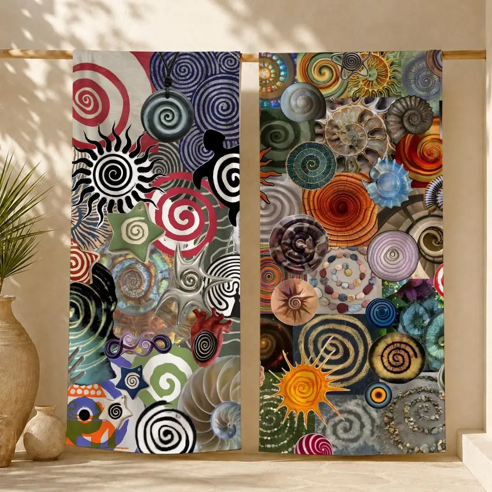 Colorful spiral Towel ultra-fine fiber quick drying absorbent towel, beach swimming vacation beach towel