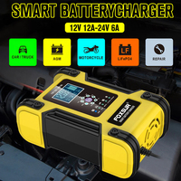 12V/24V 12A Intelligent Car Battery Charger 7 Stage Automatic Battery Charger Power Pulse Repair Charger For Wet Dry Lead Acid