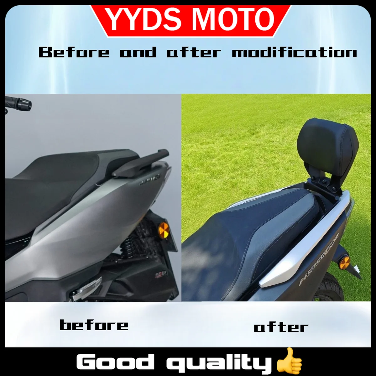 【Good quality】For Honda NS150GX Standard Version Aluminum Alloy Rear Backrest Modified Waist Anti-Fall Backrest