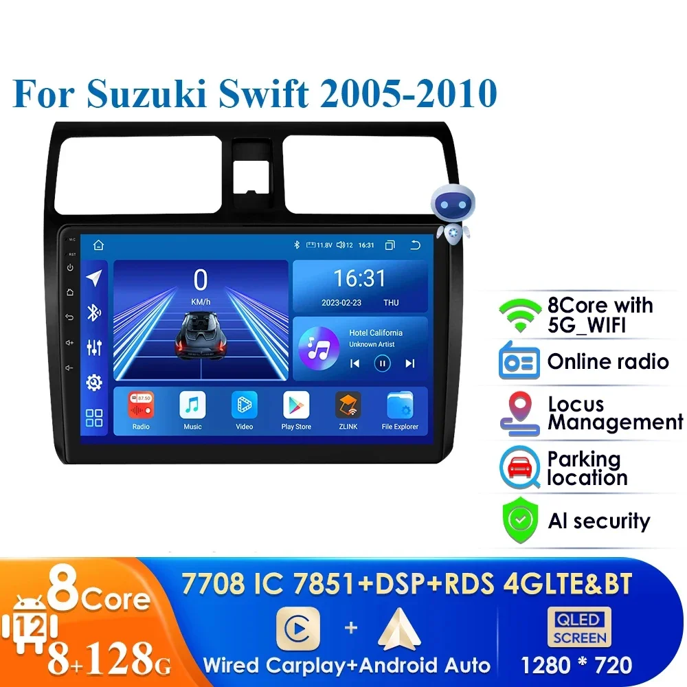 

Автомагнитола 2 Din Android 12 для Suzuki Swift 2003-2010 мультимедийный видеоплеер Wifi головное устройство Авторадио DVD Carplay стерео