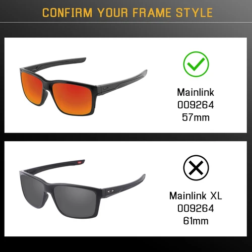 Imagen 2 del producto Lentes de repuesto polarizadas Bwake para montura de gafas de sol Oakley Mainlink OO9264-57mm, múltiples opciones