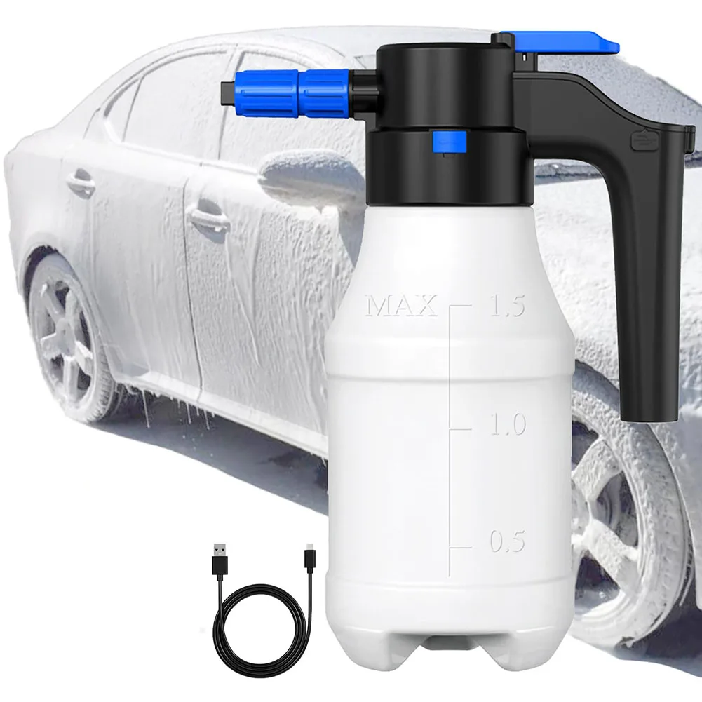 Compact Design Electric Car Wash Foamer with USB Connectivity; Large 1 5 Liter Tank Makes Cleaning Simple and Effective