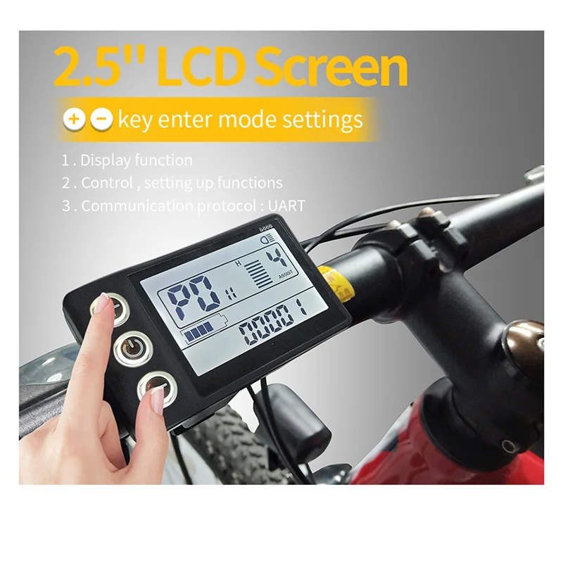 24V 36V 48V 60V Waterproof LCD Display S866 Controller Panel Dashboard Electric Bike Display for Electric Scooter(6Pin)