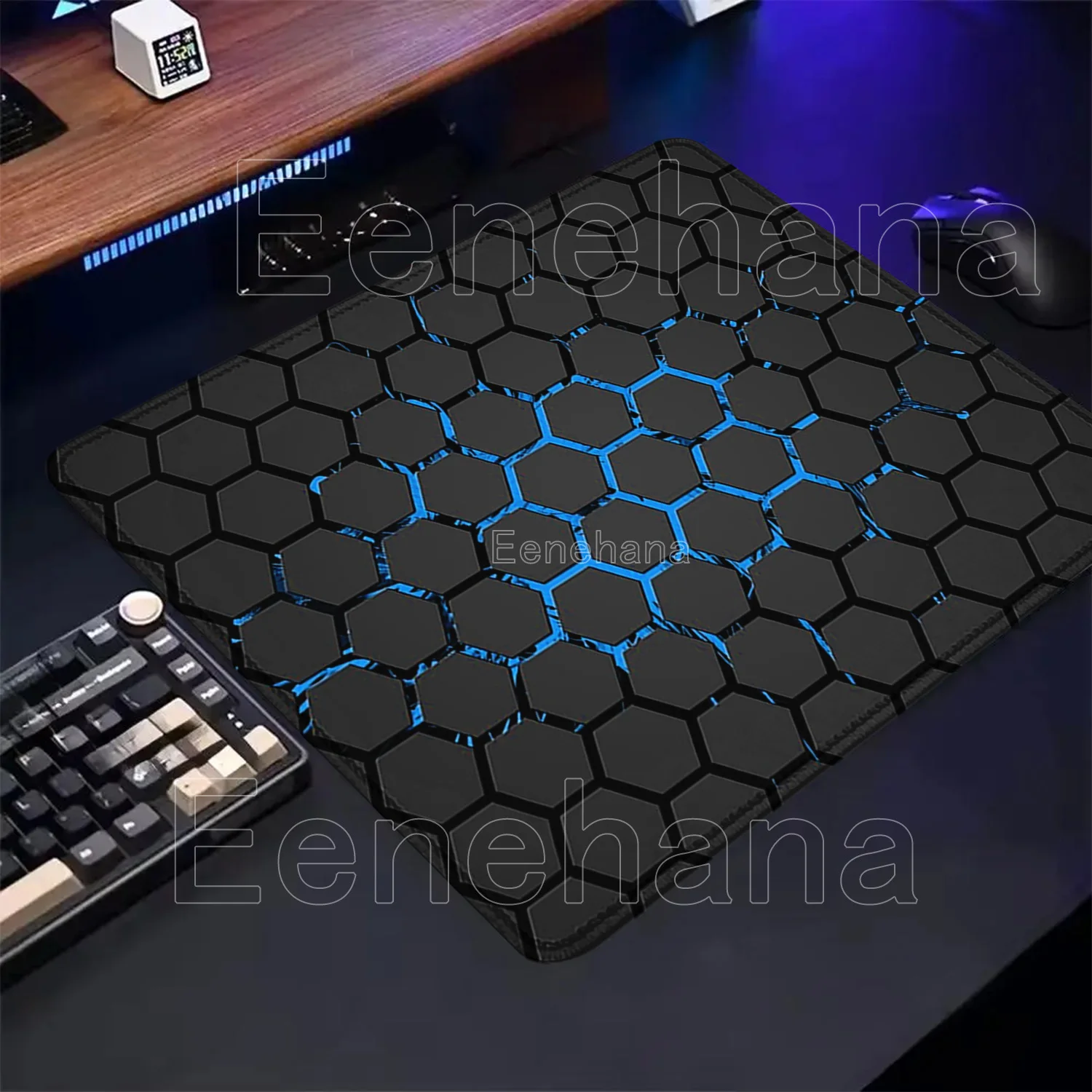 HD Printing Small Size Hexagon Geometric Mouse Pad Keyboard Gaming Cushion Honeycomb Mat HD Printing Rubber Art Design Desk Rug