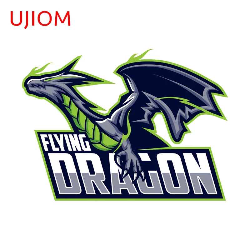UJIOM 13cm X 9.6cm Cartoon Dragon Logo Personality Wall Stickers Amusing Living Room Decal Creativite Home Decoration Murals