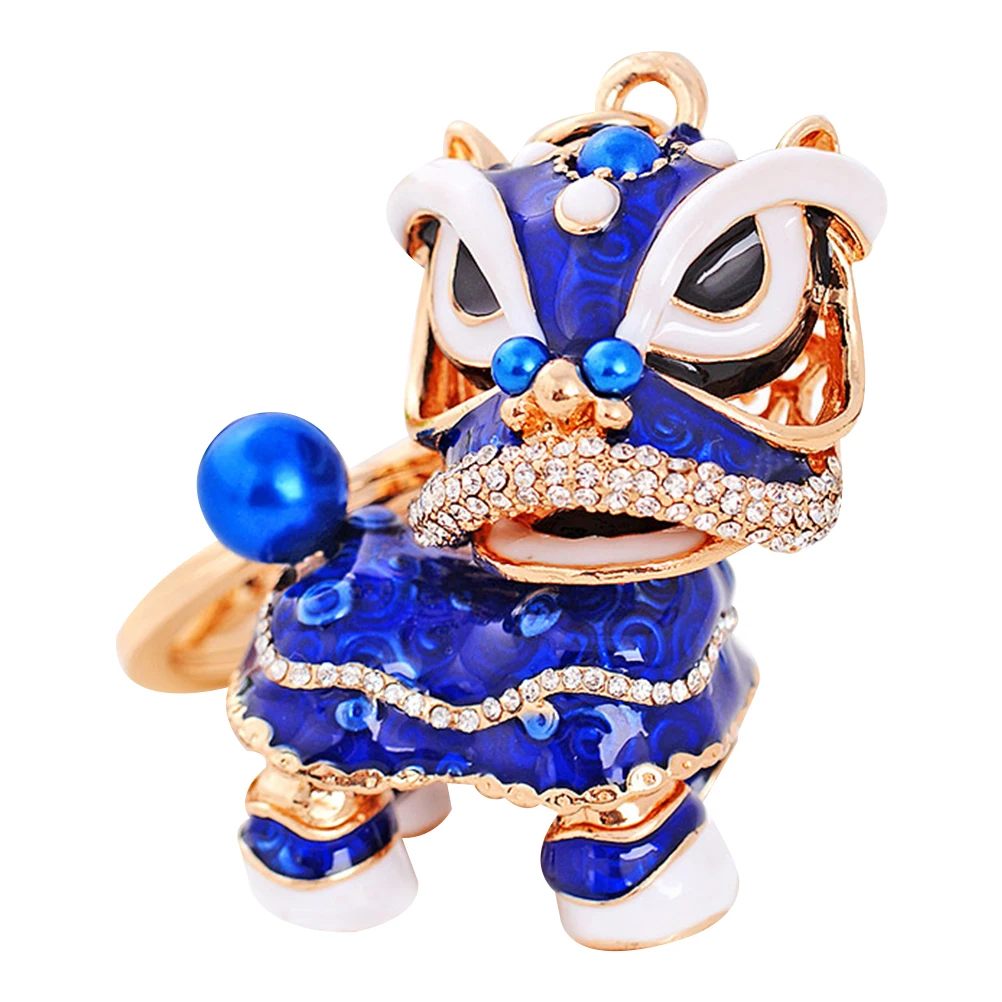 

Lion Keychain Blue Pendant Shaped Durable Holder Lightweight Bag Backpack Car Ornament