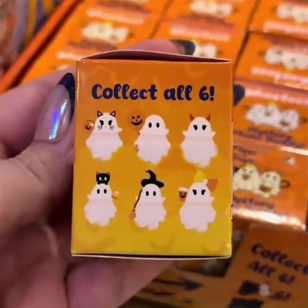 Creative Peel-and-stick Ghostees Mystery Phone Buddy Mini Size Ghost Design Smartphone Figurine Ghost Pendant for Phone Decor