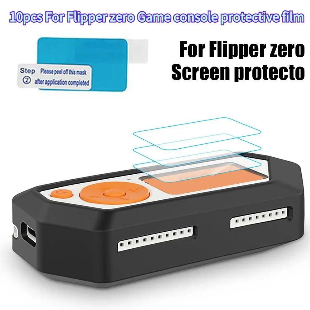 10pcs For Flipper Zero Game Console Protective Film TPU Transparent Dust Proof Non-slip Electronic Game Accessories