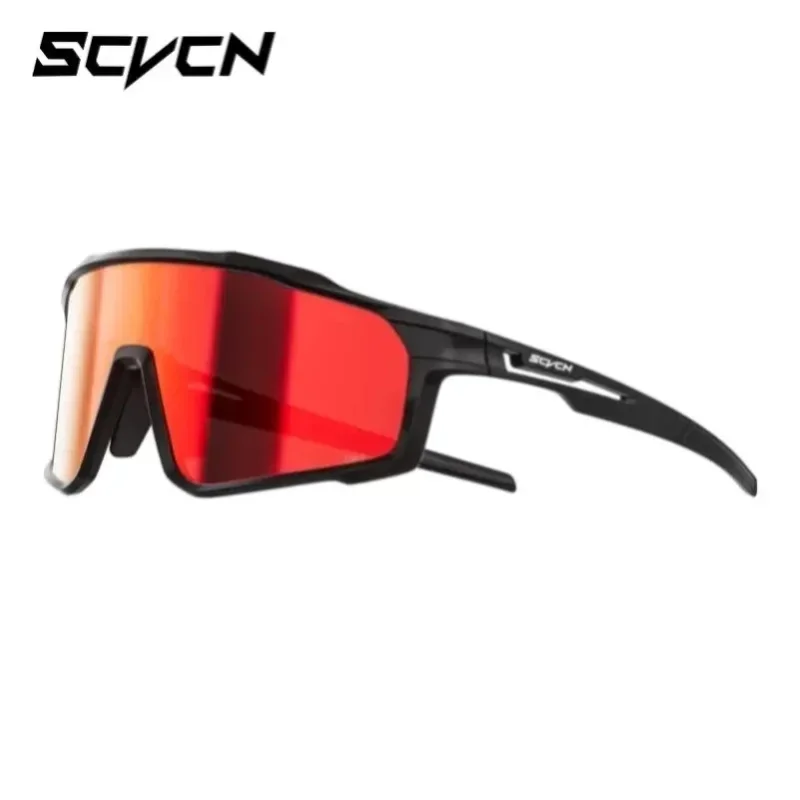 SCVCN Photochrome MTB Fahrrad-Sonnenbrille Outdoor-Sport UV400 Schutzbrille für Männer und Frauen Laufbrille Winddichte Brille Wanderbrille Pickleball-Brille