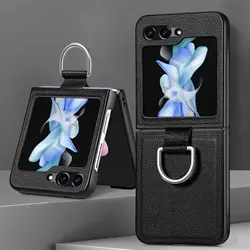 for Samsung Z flip 7 6 5 4 3 2 1 Flip7 FE flip4 flip3 Leather Case Cover for Samsung Galaxy Z Flip5 5G Flip6 Flip 5 6 Ring Funda