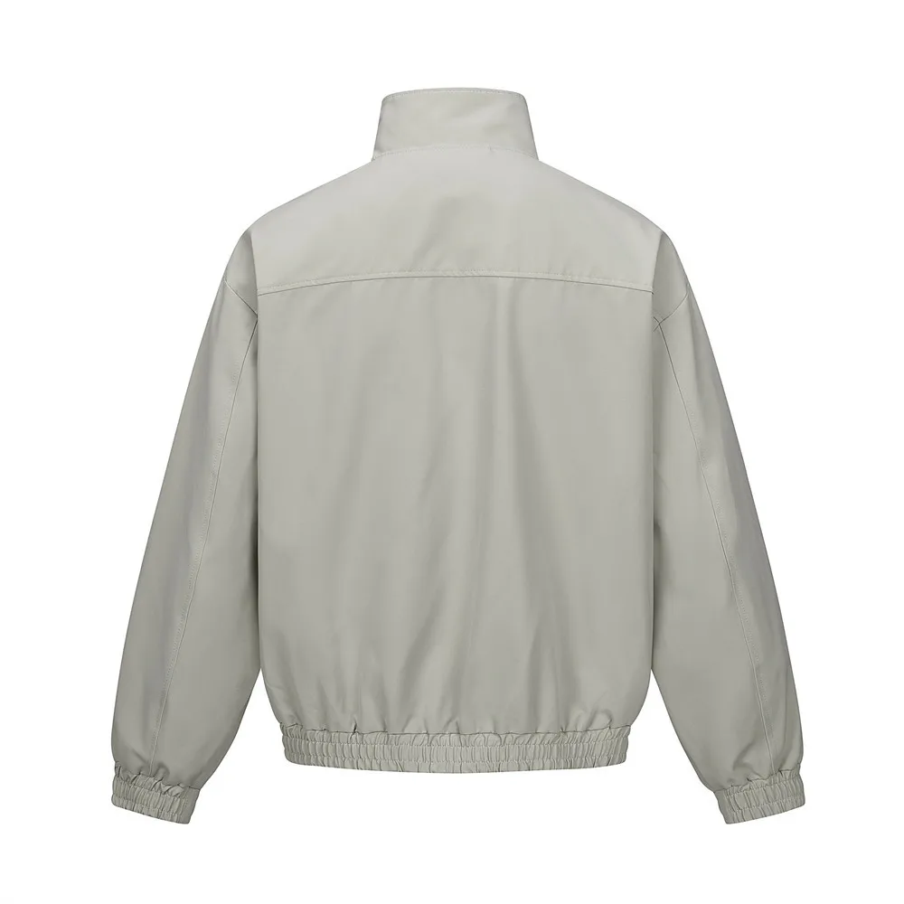 MWJLPWQ Stylish Design Asymmetrical Placket Stand Collar Jacket Trend Men's Wear Cleanfit Solid Color Loose Fit Casual Top 17688