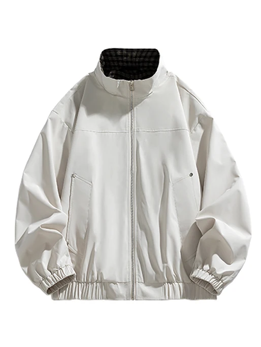 

Loose American High Street Jaet Street Sle Stand Collar Workwear for Men And Women Trendy Design Baseball Outfit Autumn Coat