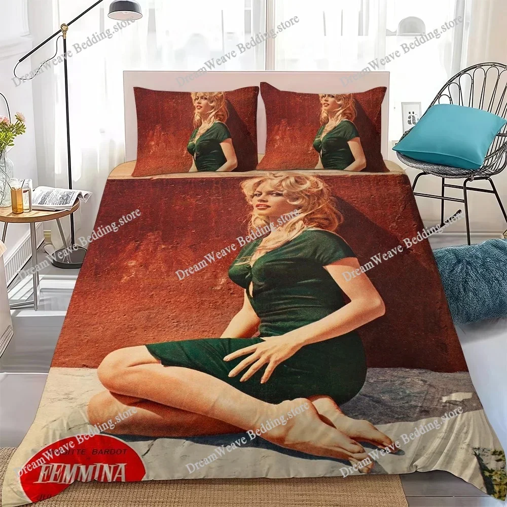 B-Brigitte B-Bardot Duvet Cover Set Home Style Bedding Soft Laundry Cotton Bed Student Dormitory Gift