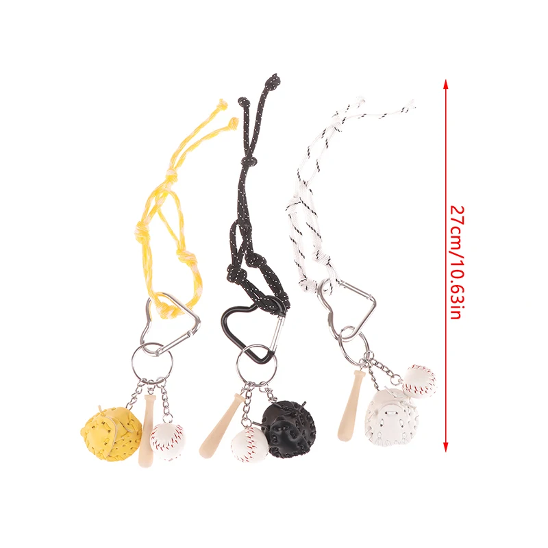 Ins Colored Rope Knot Baseball Keychain Creative Sports Keyring Trendy Woven Rope Key Holder Girls Bag Pendant Handbag Charms