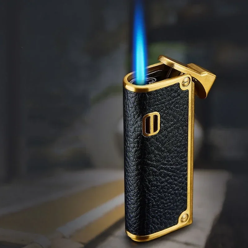 

Metal Windproof Lighter Retro Blue Flame Butane Gas Lighter Cigarette Accessories Holiday Gift