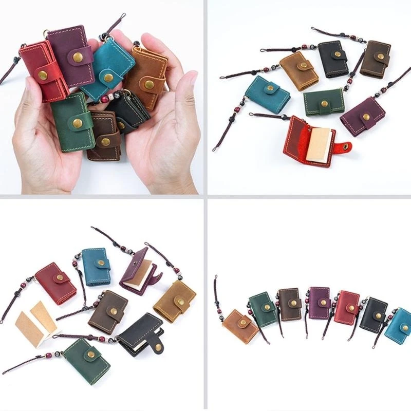 Small Leather Journal Pocket Notebook Writing Pad 2.4x1.57Inch 64 Pages Unlined For Writing Sketching And Note Taking  D2RC