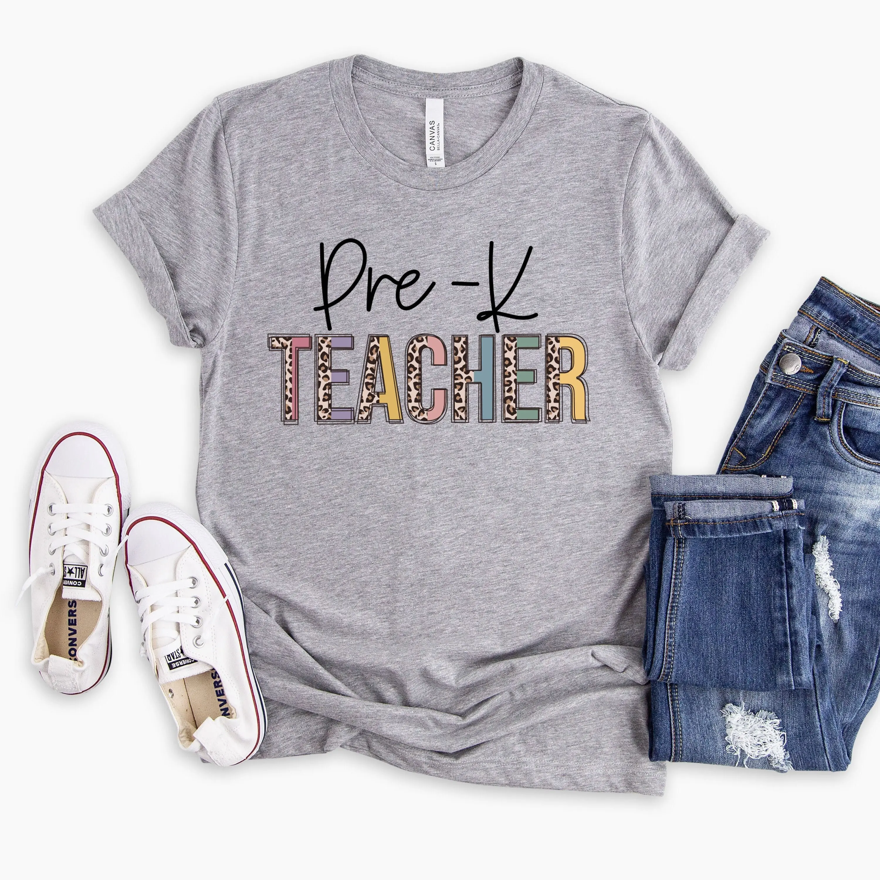 Kindergarten teacher leopard cheetah prinT T Shirt pre k crew teachin' gift teahcer