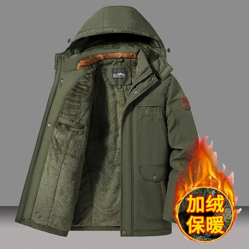 

Men Winter Jacket Parkas Military Coats Multi-pocket Jackets Windbreaker High Quality Male Hooded Casual Thick Warm Parkas Coats
