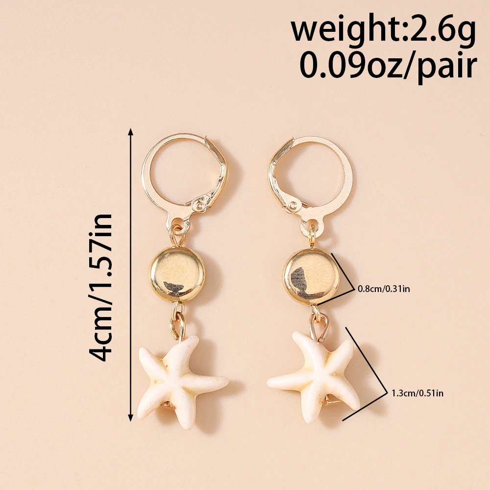Aihua Mode Sommer Strand Perle Muschel Ohrringe für Frauen Mädchen Nette Boho Seestern Ohrringe Neu In Meer Schmuck Geschenke – Detail 15