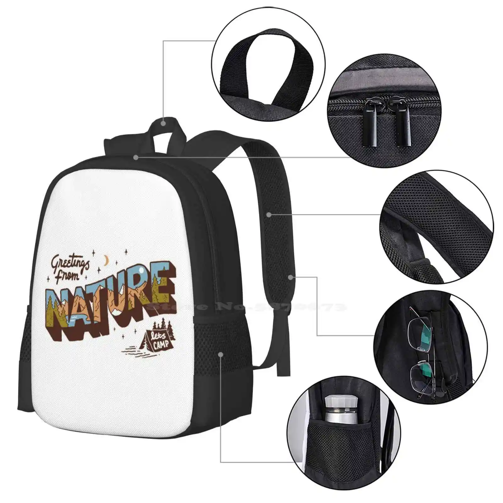 Natur grüße Mode Muster Design Reise Laptop Schule Rucksack Tasche Natur Outdoor Typografie Schriftzug Camp Berge